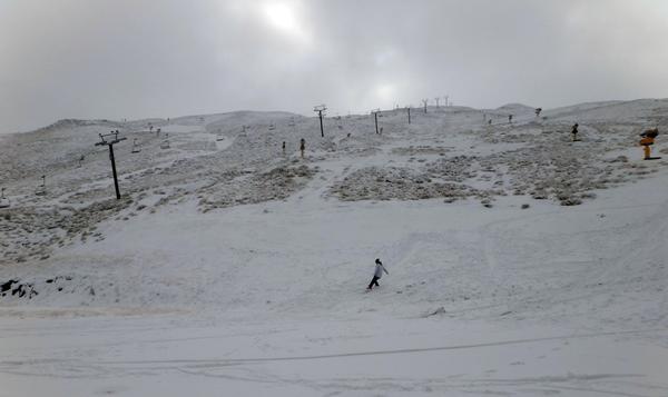 Twenty-one-year-old Brazilian Toni Maffra enjoying the new snow at Coronet Peak. 